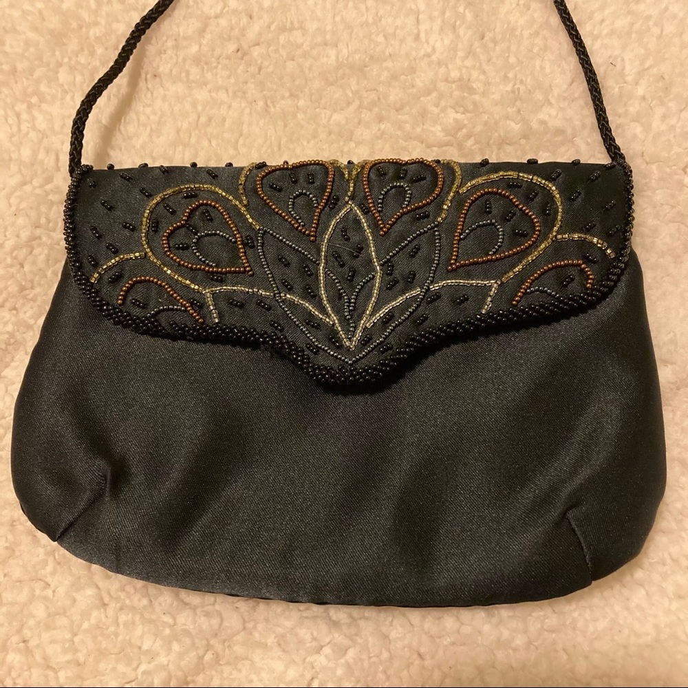 Black beaded Evening bag
